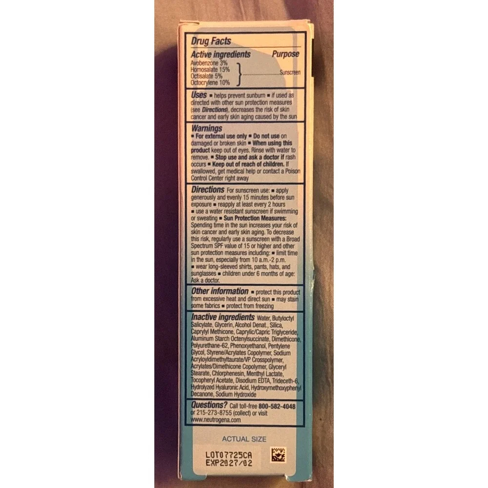 NEW Neutrogena Hydro Boost Hyaluronic Acid Moisturizer SPF 50 1.7 oz